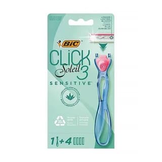 Bic Rasoir système clic 3 sensitive avec recharges, 1 manche + 4 lames