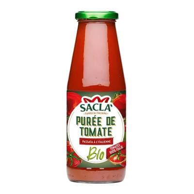 Sacla Purée de tomate Bio sans gluten en bouteille, 680g