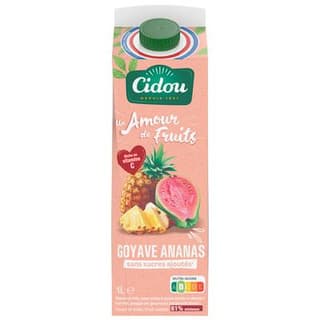 Cidou Jus goyave ananas sans sucres ajoutés, 1L