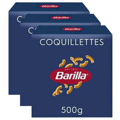 Barilla Pâtes Coquillettes, Lot de 3x500g