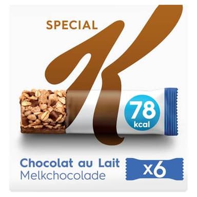 Kellogg's Barres Céréales Special K Chocolat au Lait, 6 barres