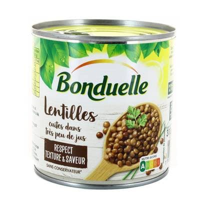 Bonduelle Lentilles Cuites Vapeur dans très peu de jus, 310g