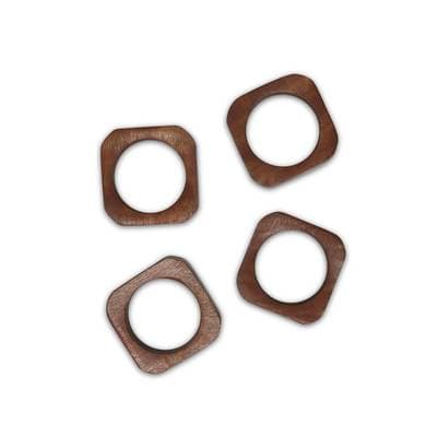 Collection Moku Rond de serviette 4,5x4,5cm caré bois Moku, 4 pièces