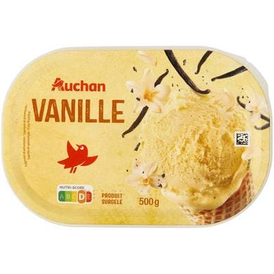 Auchan Glace à la vanille, 500g