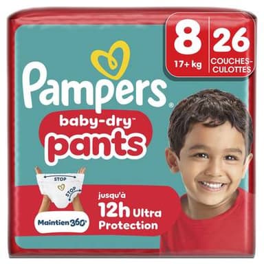 Pampers Babydry Pants Couches-Culottes Taille 8 - 17kg+, 26 couches