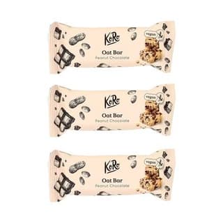 Koro Barre d'avoine cacahuètes-chocolat bio, Lot de 3x60g