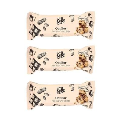 Koro Barre d'avoine cacahuètes-chocolat bio, Lot de 3x60g