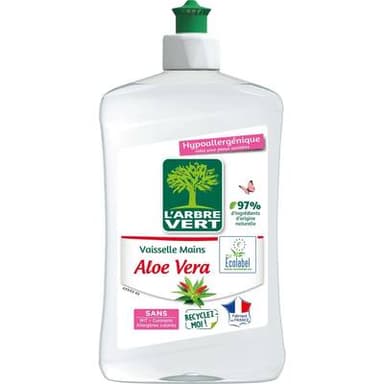 L'arbre Vert Liquide vaisselle Aloe Vera Hypoallergénique Ecolabel, 500ml