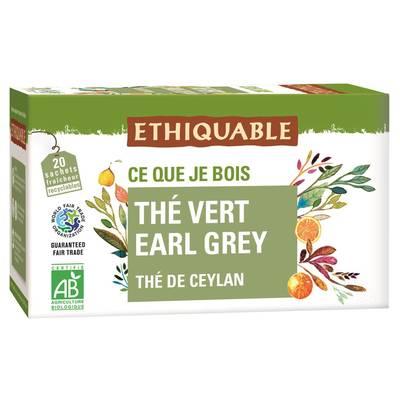 Ethiquable - Commerce Equitable - Thé Vert Earl Grey Bio de Ceylan - 20 sachets