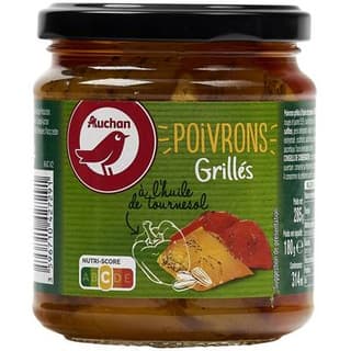 Auchan Poivrons grillés en bocal, 180g