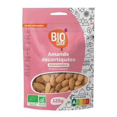 Bioday Amande décortiquée bio, 125g