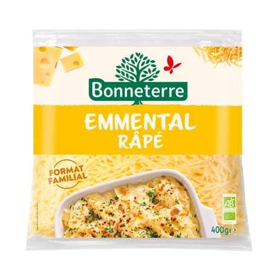Bonneterre Emmental rapé bio, 400g