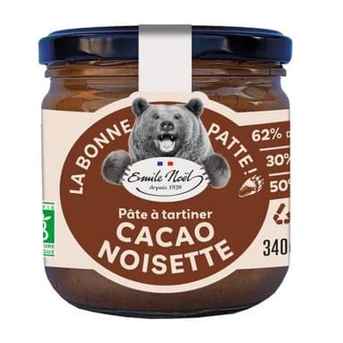Emile Noël Pâte à tartiner cacao noisette bio, 340g