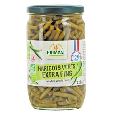 Priméal Haricots verts Extra fins FRANCE bio, 360g