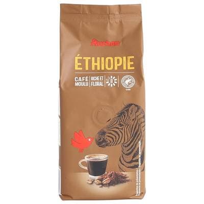 Auchan Café moulu sensation Ethiopie intensité 8, 250g