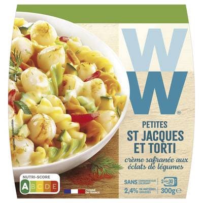 WW Petites Saint-Jacques, Torti Crème Safranée et Légumes, 300g