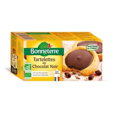 Bonneterre Tartelettes au chocolat noir bio, 125g