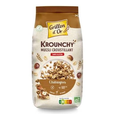 Grillon Or Krounchy Muesli Chataignes BIO, 500g