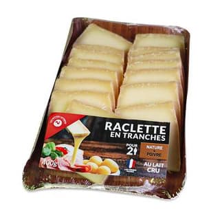 Les Petites Laiteries Raclette Nature et Poivre - Lait de vache cru, 400g