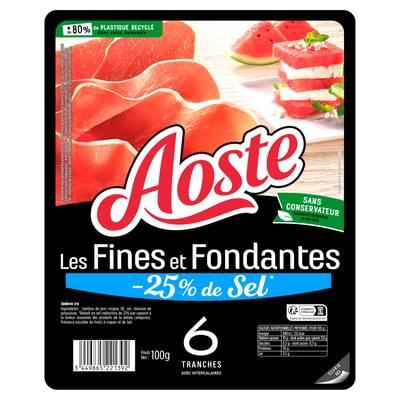 Aoste - Jambon Cru Les Tranches Fines et Fondantes -25% de sel*