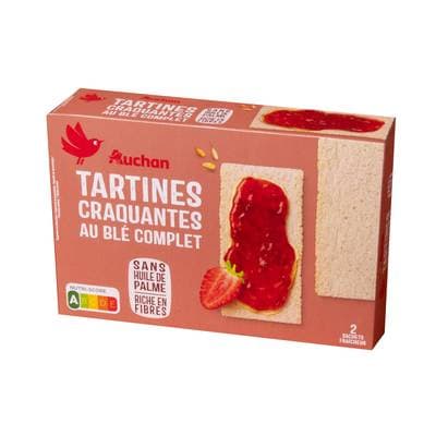 Auchan Tartines craquantes au blé complet, 250g