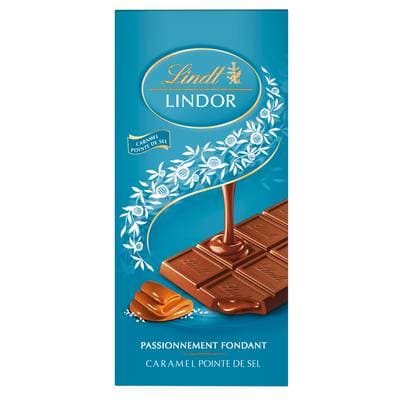 Lindt Tablette chocolat au Lait Caramel Sel, 150g