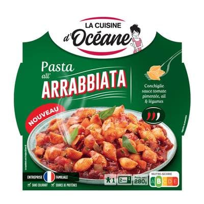 La Cuisine d'Océane Pasta all' arrabbiata - Conchiglie Sauce Tomate Pimentée, Ail & Légumes, 280g