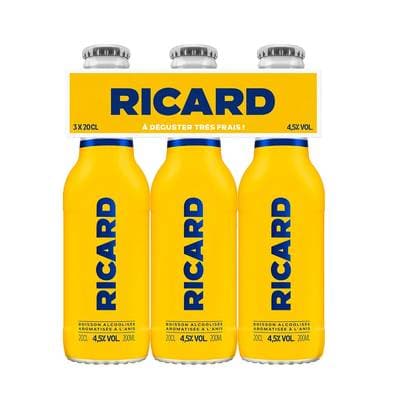 Ricard Apéritif anisé 4,5°, 3x20cl