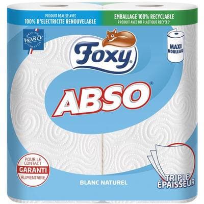 Foxy Essuie-tout absorbant blanc, 2 essuie-tout