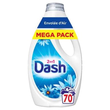 Dash Lessive liquide 2 en 1 envolée d'air, 3,15L