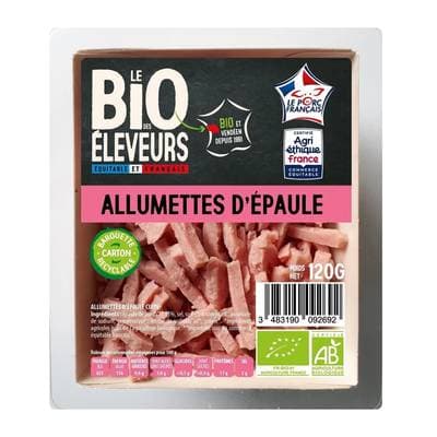 Le Bio des éleveurs Allumettes nature d'épaule cuite bio, 120g