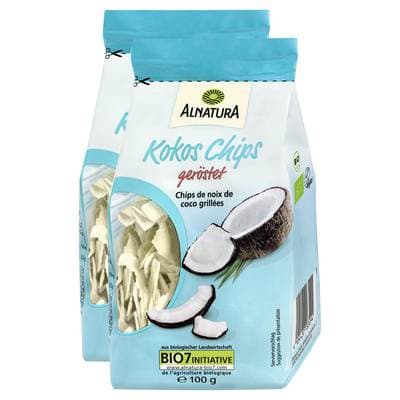 Alnatura Chips noix coco grillée bio, Lot de 2x100g