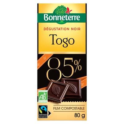 Bonneterre Chocolat noir Togo 85% bio, 80g