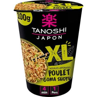 Tanoshi - Japon Nouilles Japonaises Saveur Poulet Goma Shoyu XL en Cup, 100g