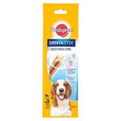 Pedigree Dentastix Daily Oral Care - Bâtonnets Hygiène Bucco-Dentaire pour chien moyen x3, 77g