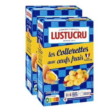 Lustucru Pâtes Collerettes aux Oeufs Frais, Lot de 3x250g