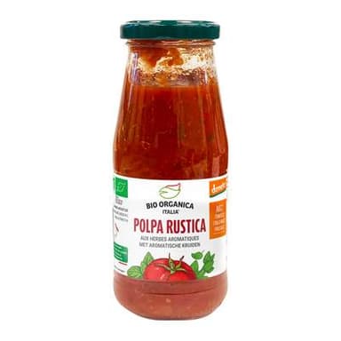 Bio Organica Italia Pulpe de tomates aux herbes aromatiques bio et Demeter, 410g