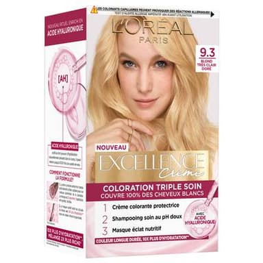 L'Oréal Paris Excellence crème Coloration 9.3 Blond Très Clair Doré, 216g