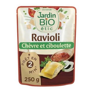 Jardin Bio Etic Ravioli Chèvre Ciboulette Bio, 250g
