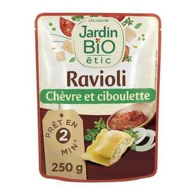 Jardin Bio Etic Ravioli Chèvre Ciboulette Bio, 250g