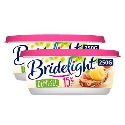 Bridelight Beurre allégé  Demi sel 15%mg, Lot de 2x250g