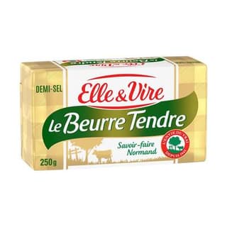 Elle&Vire Beurre tendre demi sel plaquette, 250g