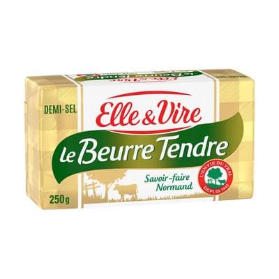 Elle&Vire Beurre tendre demi sel plaquette, 250g