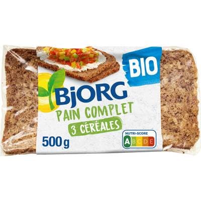 Bjorg Pain complet aux 3 céréales Pré-tranché bio, 500g