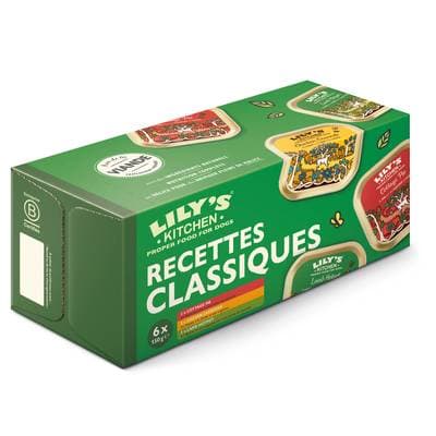 Lily's Kitchen Barquette Paté recettes classiques pour chien adulte, 6x150g