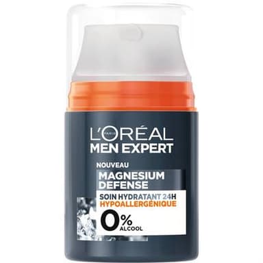 L'Oréal Men Expert Soin Hydratant visage 24H Hypoallergénique Defense magnesium, 50ml