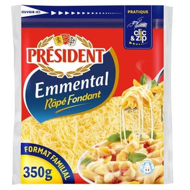 Président Emmental rapé sachet zip, 350g