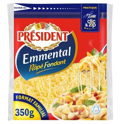 Président Emmental rapé sachet zip, 350g