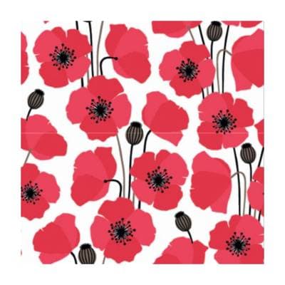ACTUEL Serviettes 33x 33cm Coquelicot, 20 serviettes