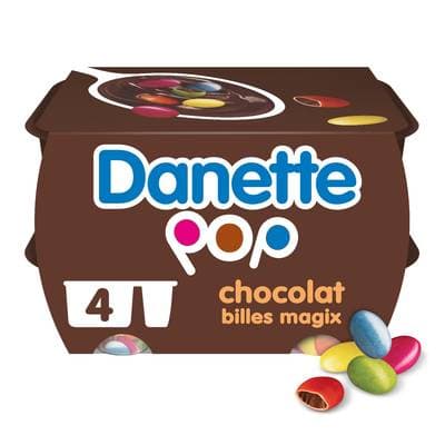 Danette Crème dessert chocolat billes chocolat, 4x120g